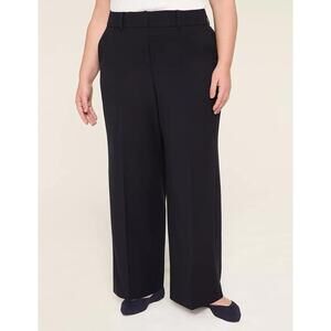 NWT Perfect Drape Wide Leg Dress Pant Lane‎ Bryant 28 Flex Magic Waistband Navy